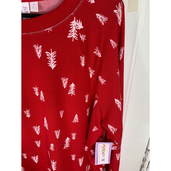 NEW Joyspun Women’s Pajama Top Red Tree Print Size XL (16–18) - Picture 4 of 6